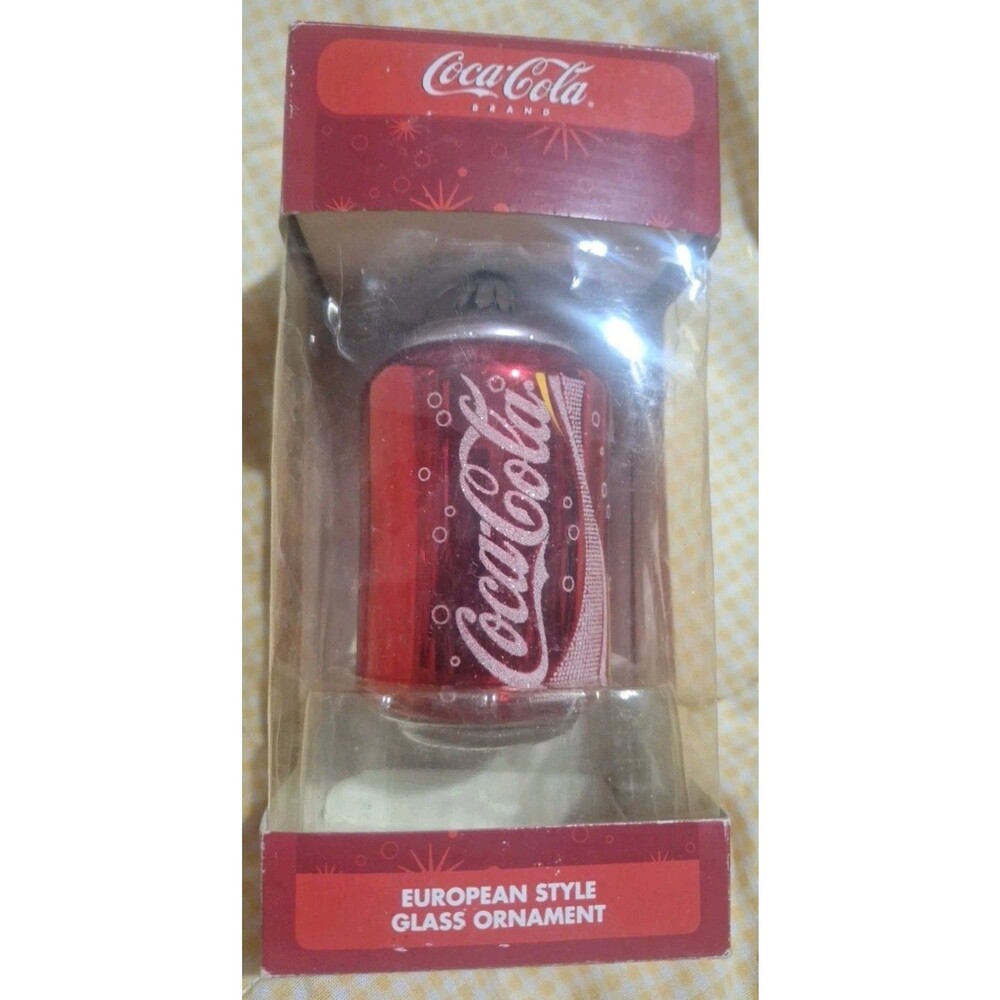 Coke Cola European Style Glass Christmas Ornament. New.  PLEASE READ DESCRIPTION